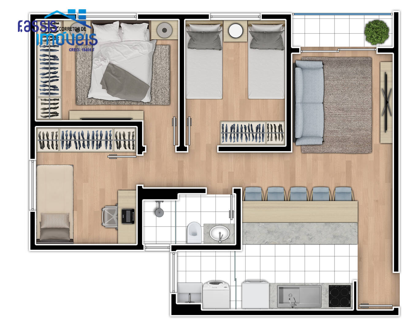 Apartamento à venda com 3 quartos, 56m² - Foto 4